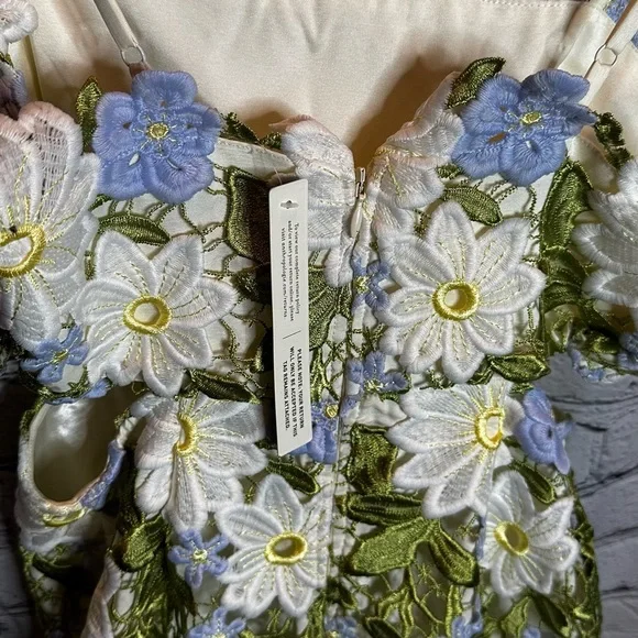 Eva Franco Anthropologie Floral Lace Midi Dress - Picture 9 of 10